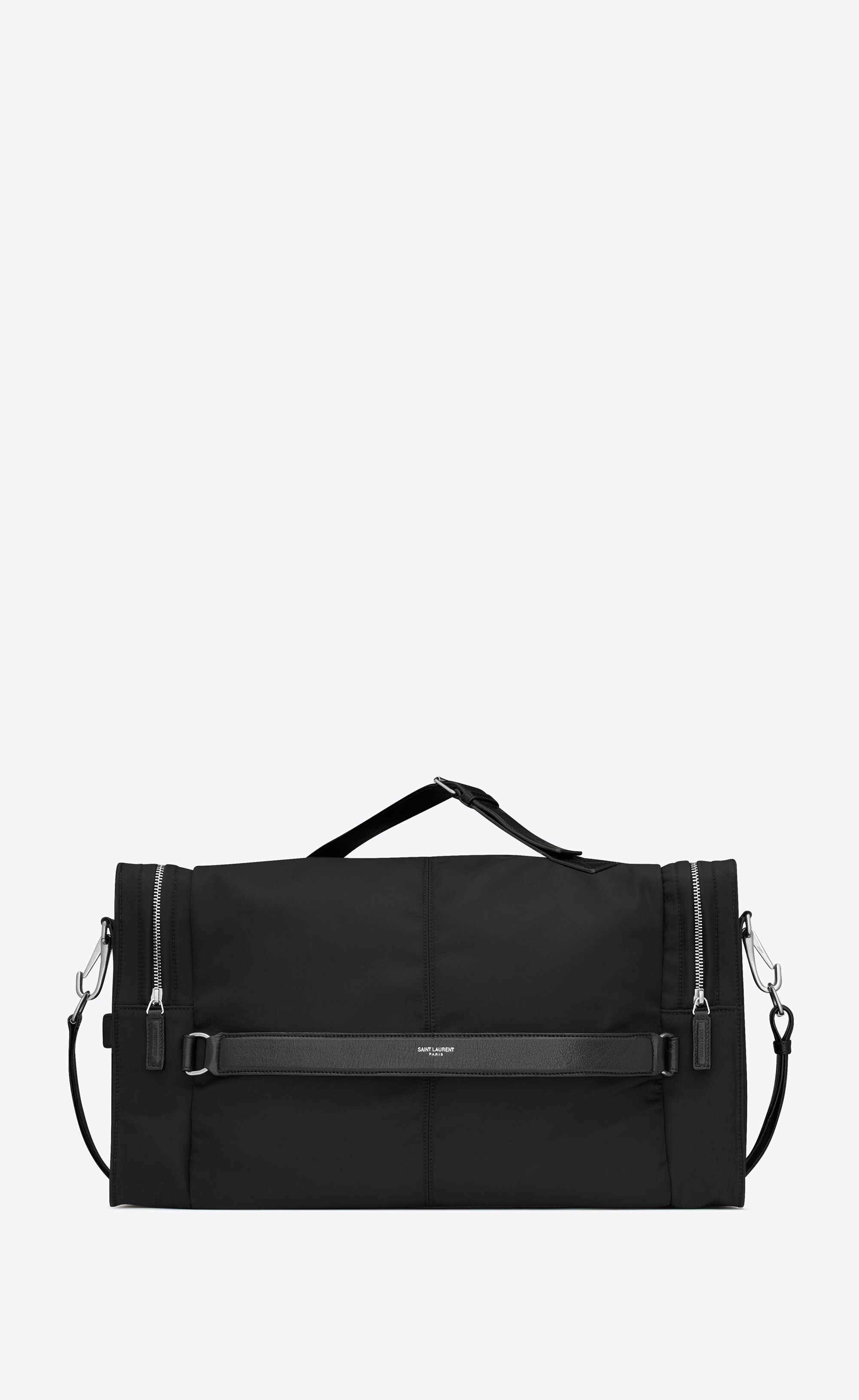 square duffle bag in econyl® and smooth leather - 1