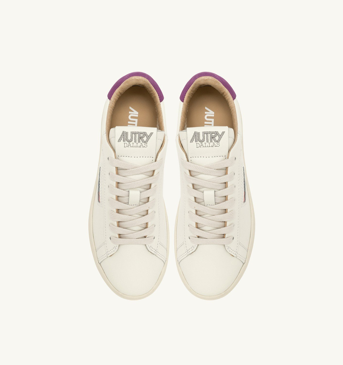 DALLAS LOW SNEAKERS IN MARSHMALLOW AND HYACINTH VIOLET LEATHER - 5