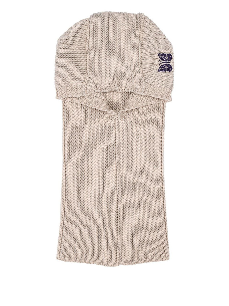 embroidered-butterfly rib-knit balaclava 1