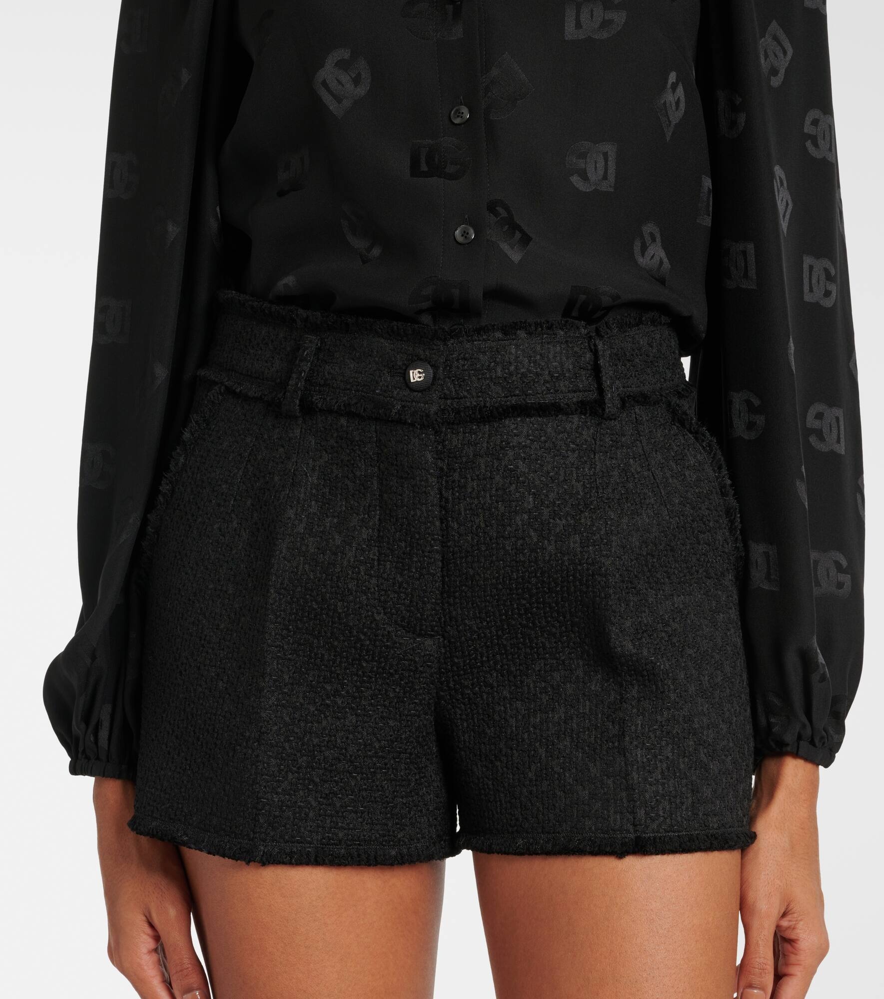 Wool-blend tweed shorts - 4