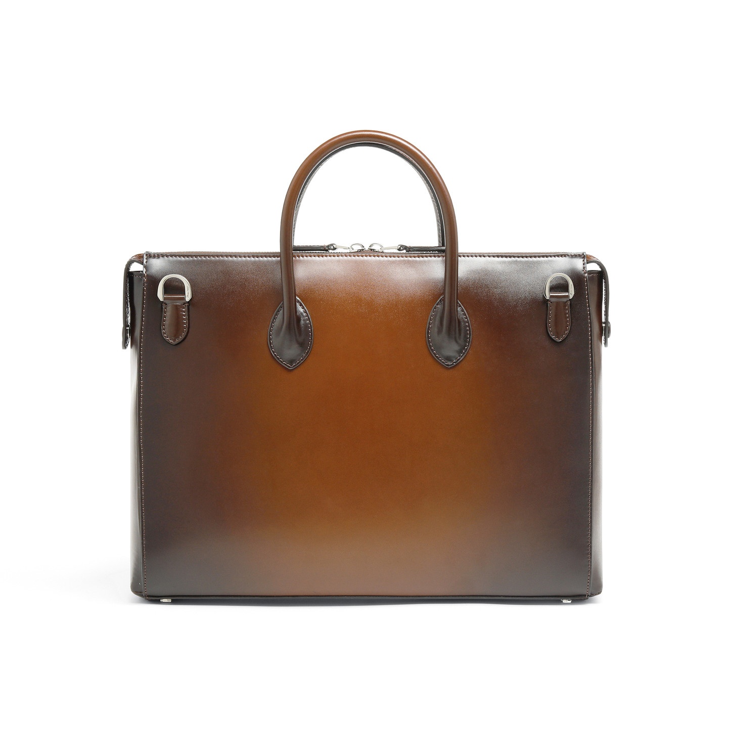 Dark brown leather laptop bag - 3