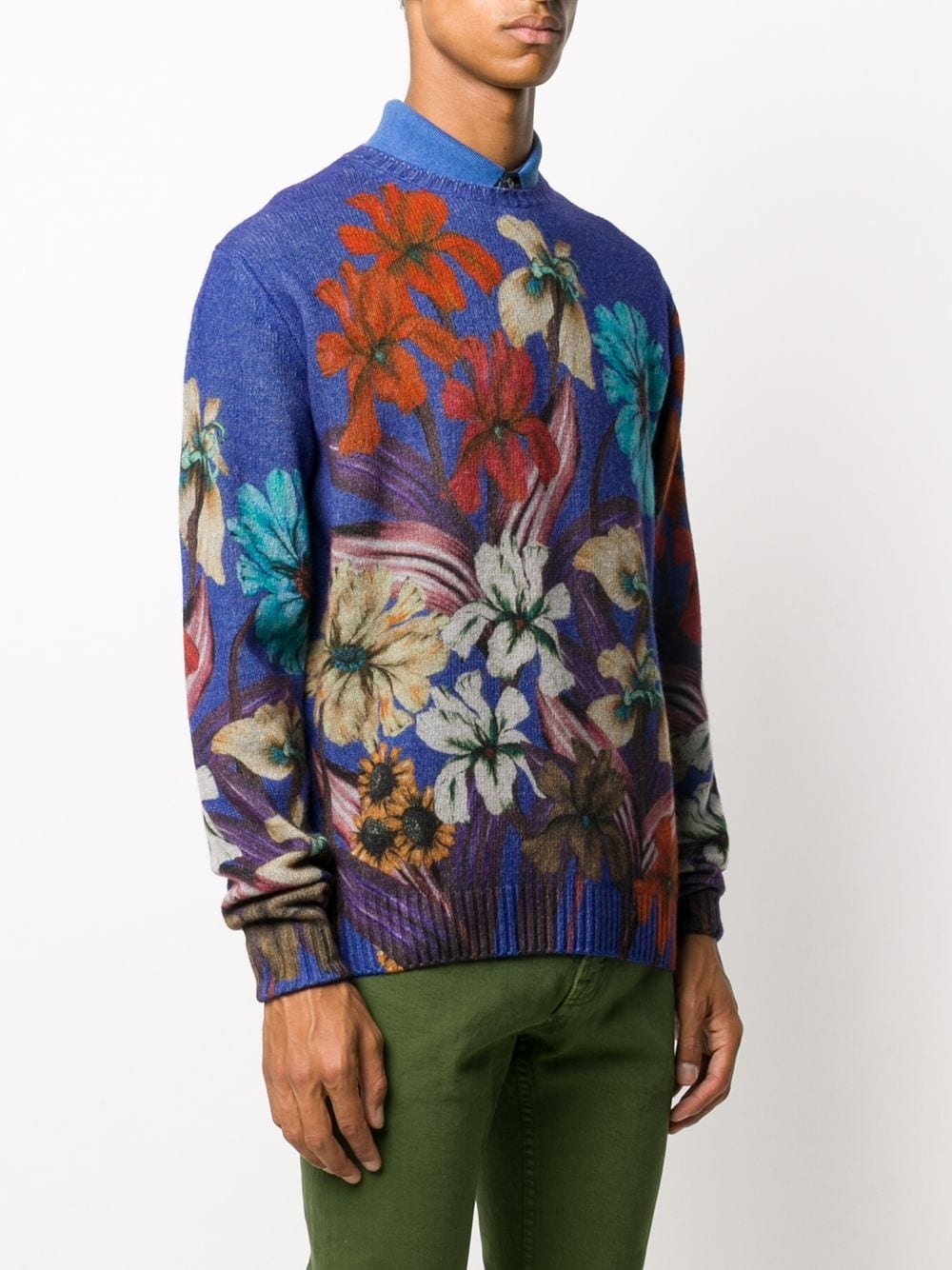 floral-print wool jumper - 3