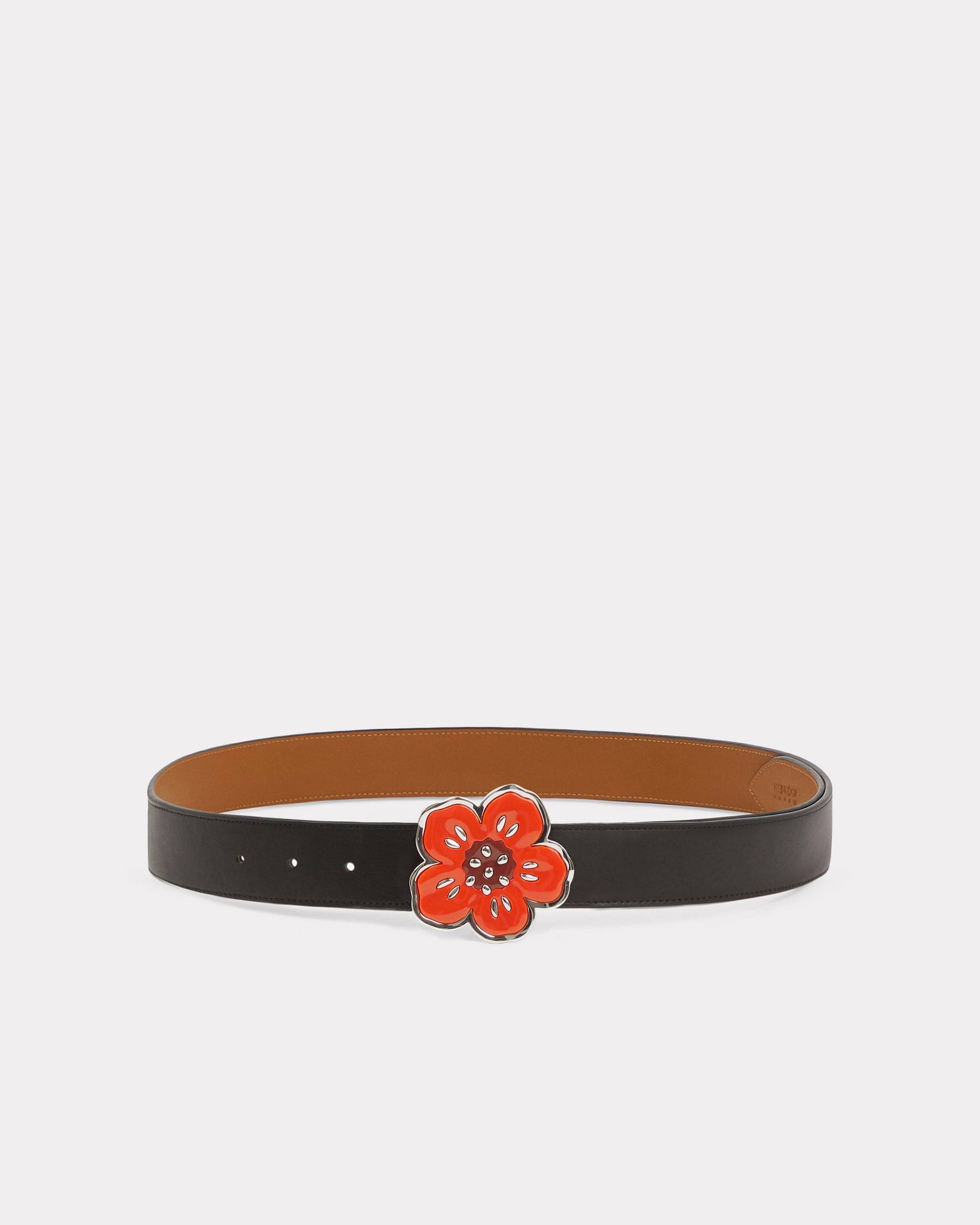'BOKE FLOWER' reversible leather belt - 1