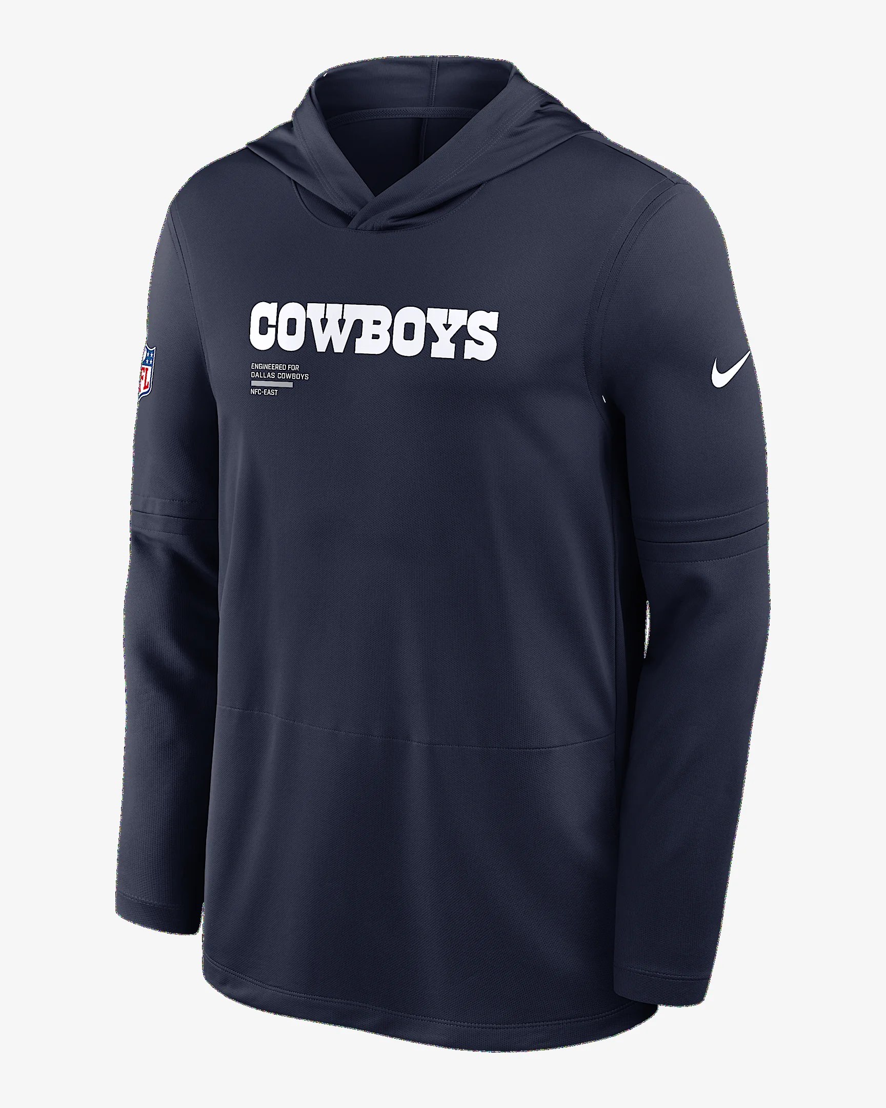 Dallas Cowboys Pure Fury Sideline Men's Nike Dri-FIT NFL Long-Sleeve Hooded Top - 1