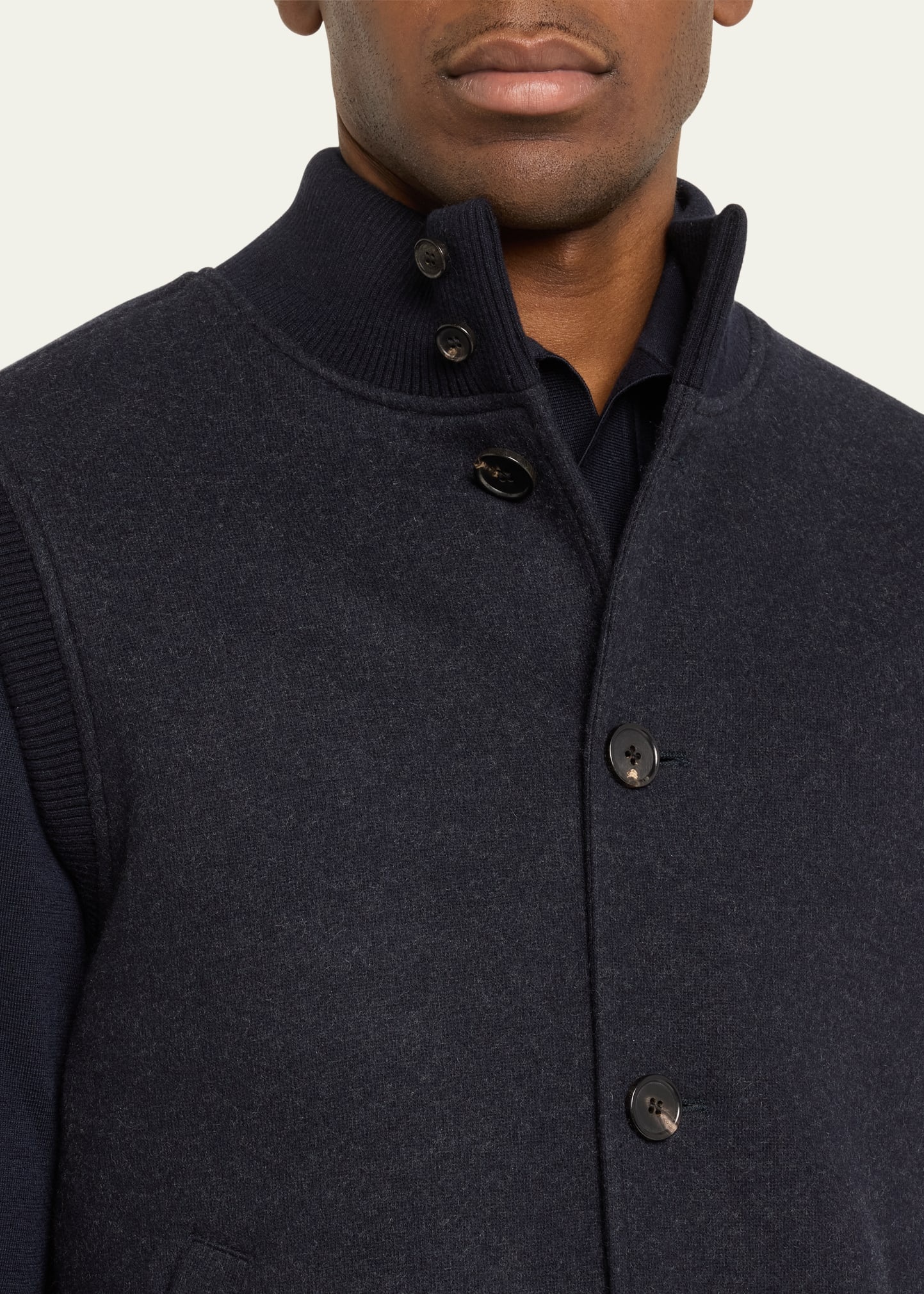 Men's Cashmere Button-Up Vest - 5