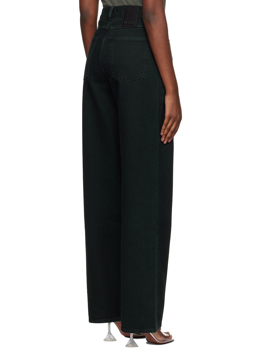 Green "Goya" Wide Leg Jeans - 3