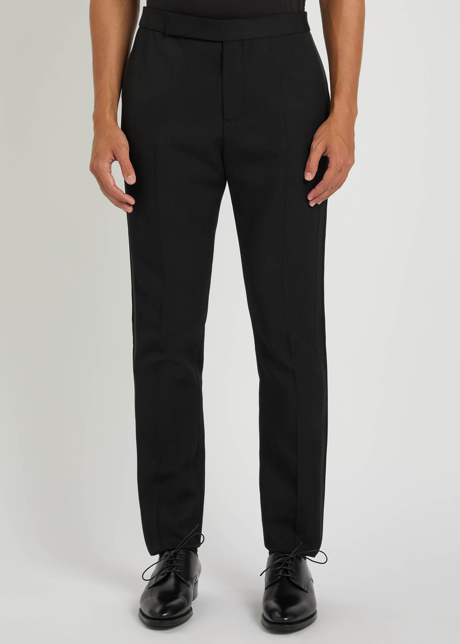 Saint Laurent Satin and Wool Slim-leg Trousers - 2