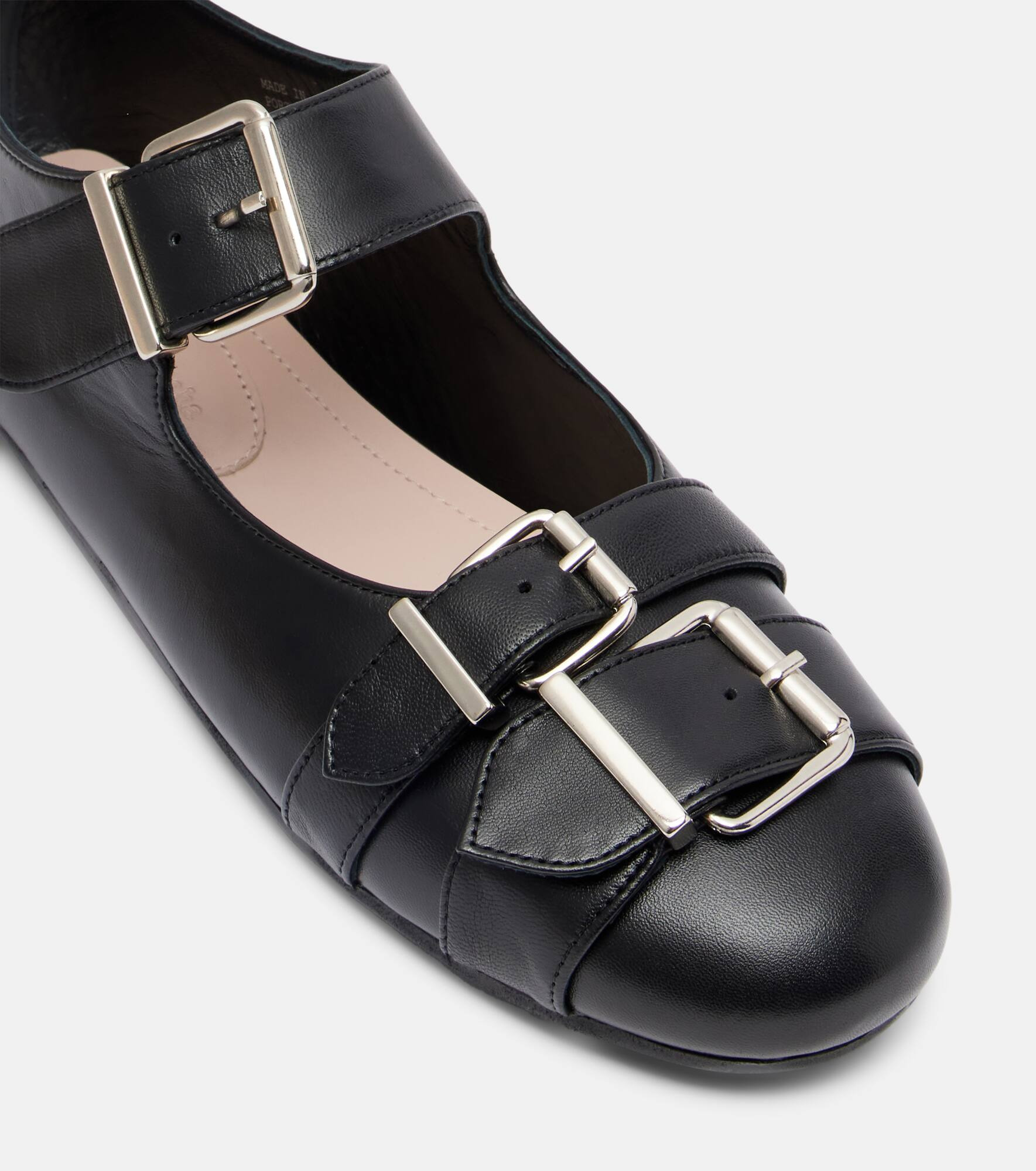 Buckle Ballerina leather ballet flats - 5