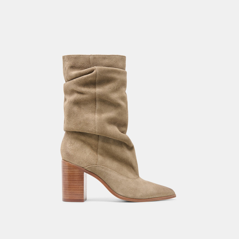 TALINA WIDE CALF BOOTS OLIVE SUEDE 1