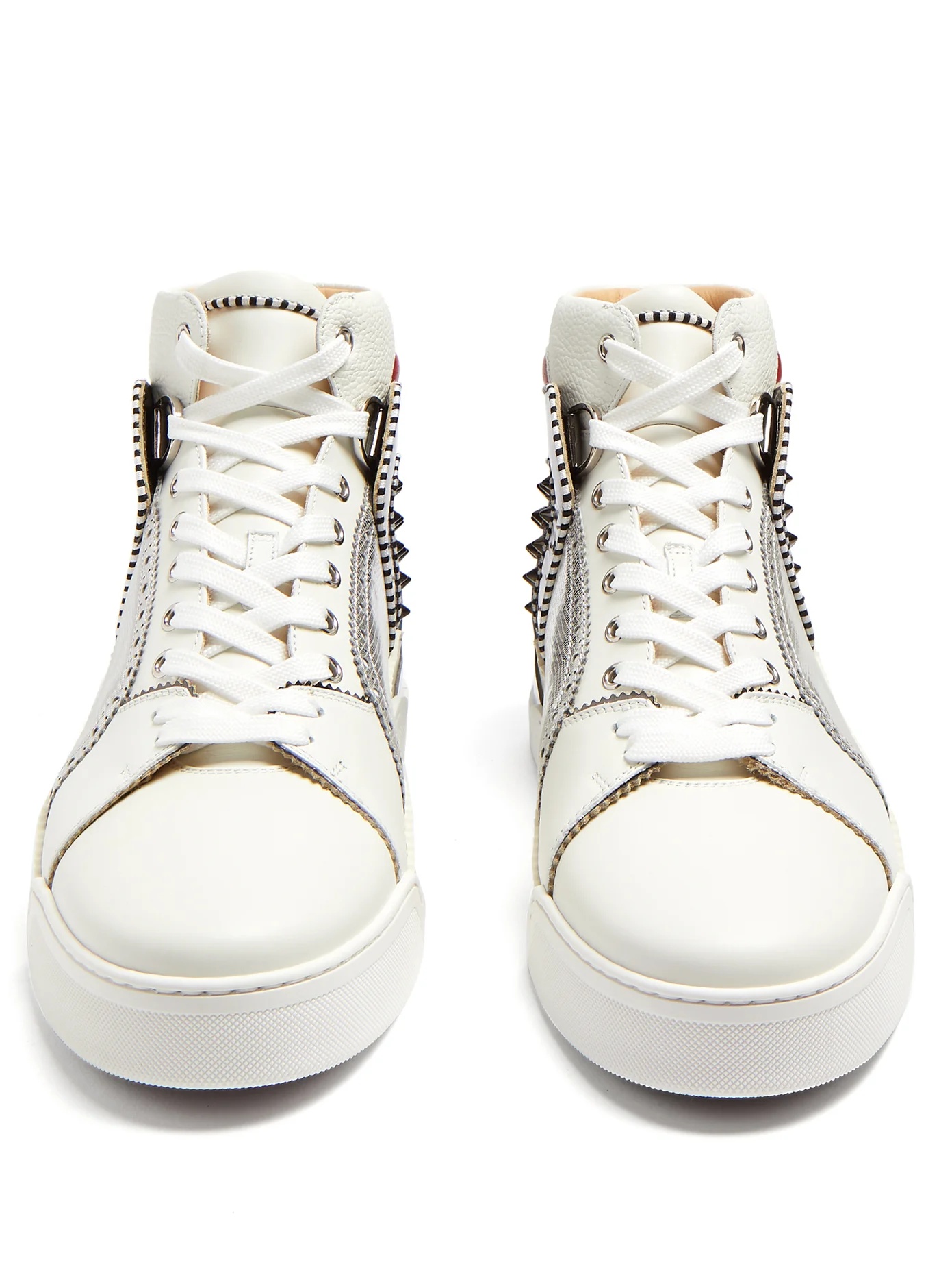 Loubikick spike high-top leather trainers - 5