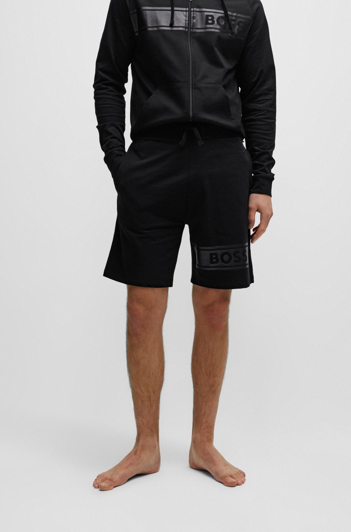 COTTON-TERRY SHORTS WITH LOGO PRINT AND DRAWSTRING - 2