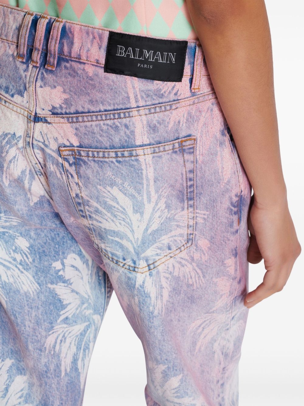 palm tree-print boyfriend jeans - 6
