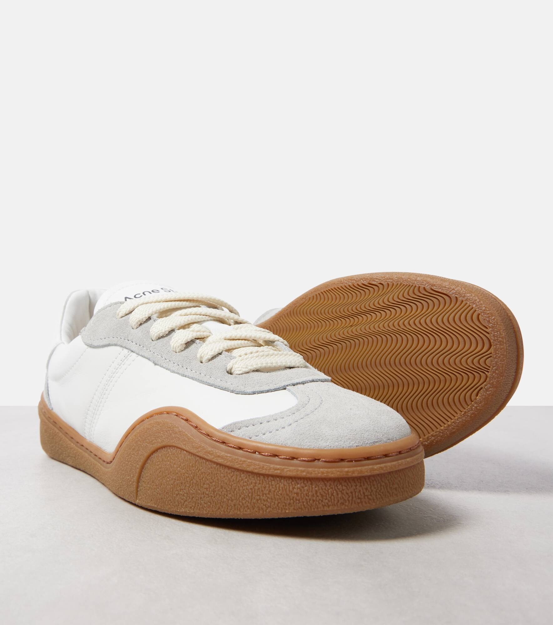 Logo suede-trimmed sneakers - 6