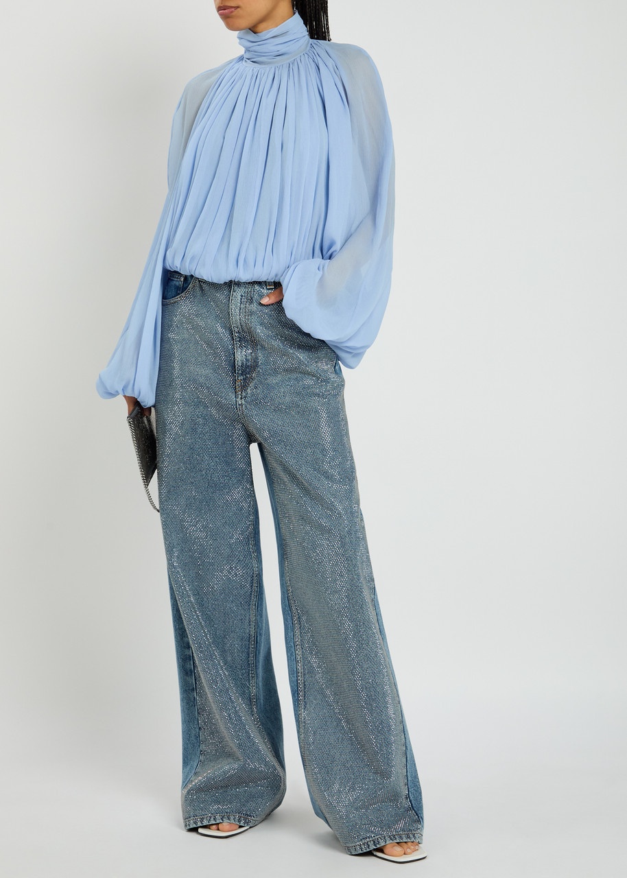 Stella Mccartney Backless Silk-georgette Blouse - 4
