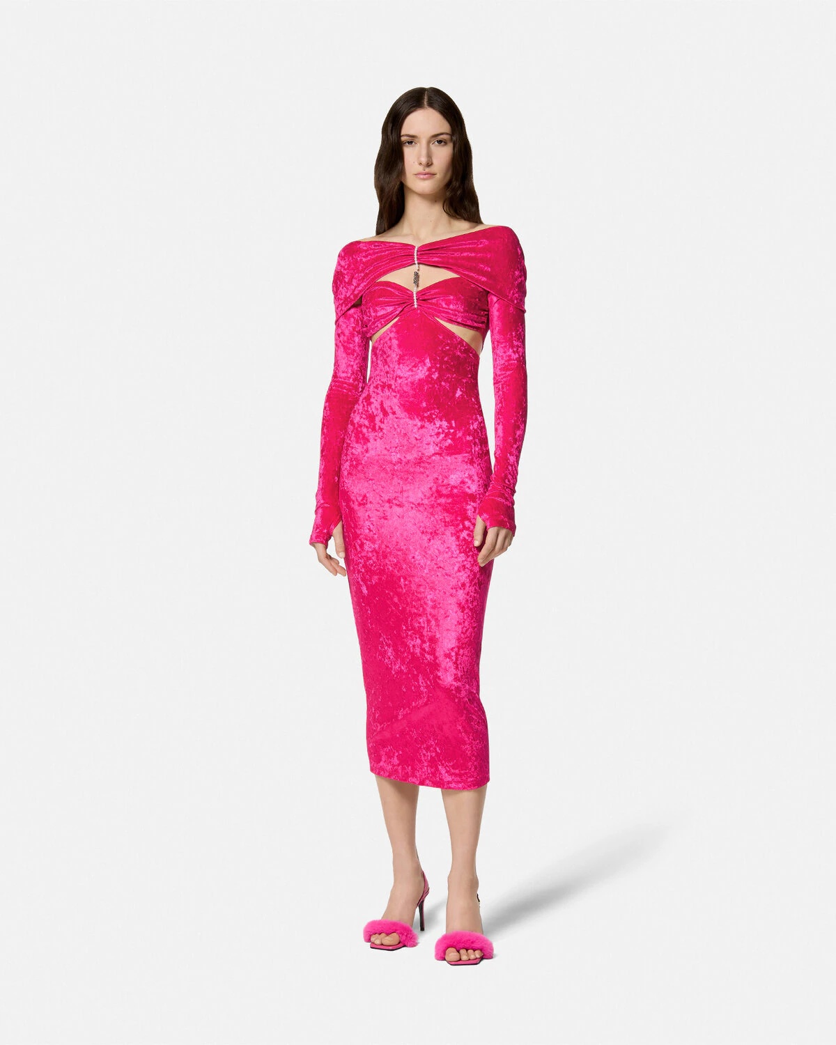 Cutout Velvet Long Dress - 2