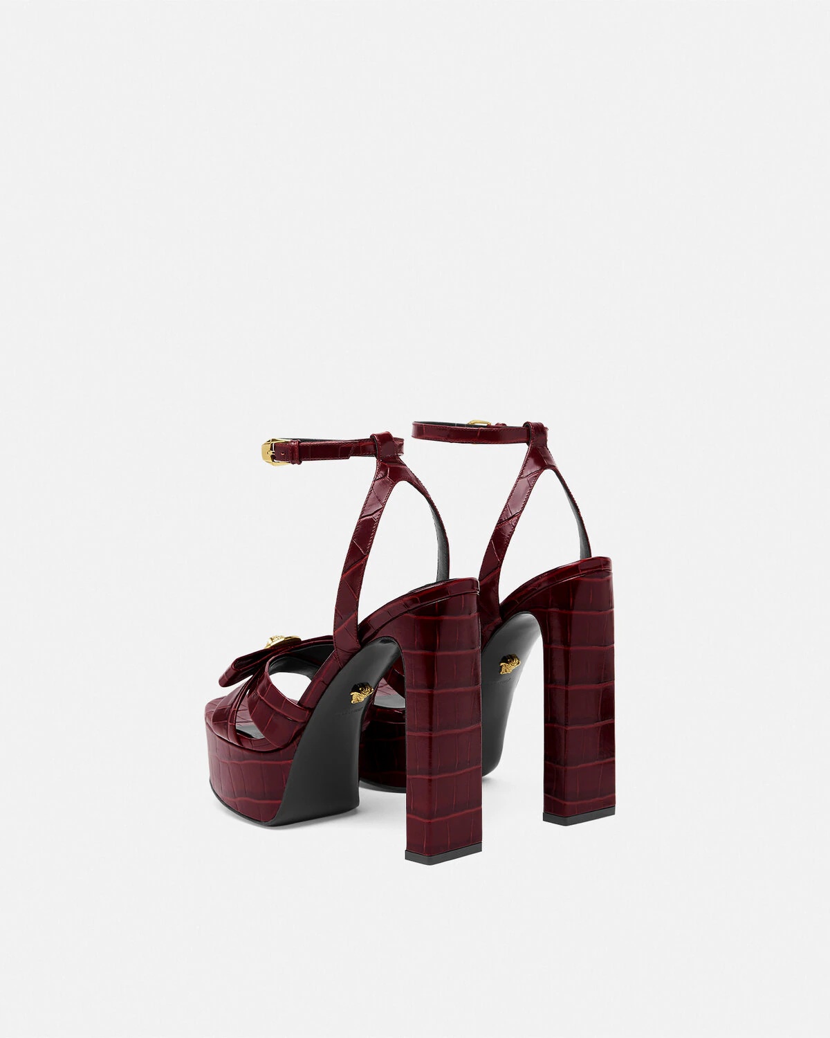 Croc-Effect Gianni Ribbon Sandals 140 mm - 4
