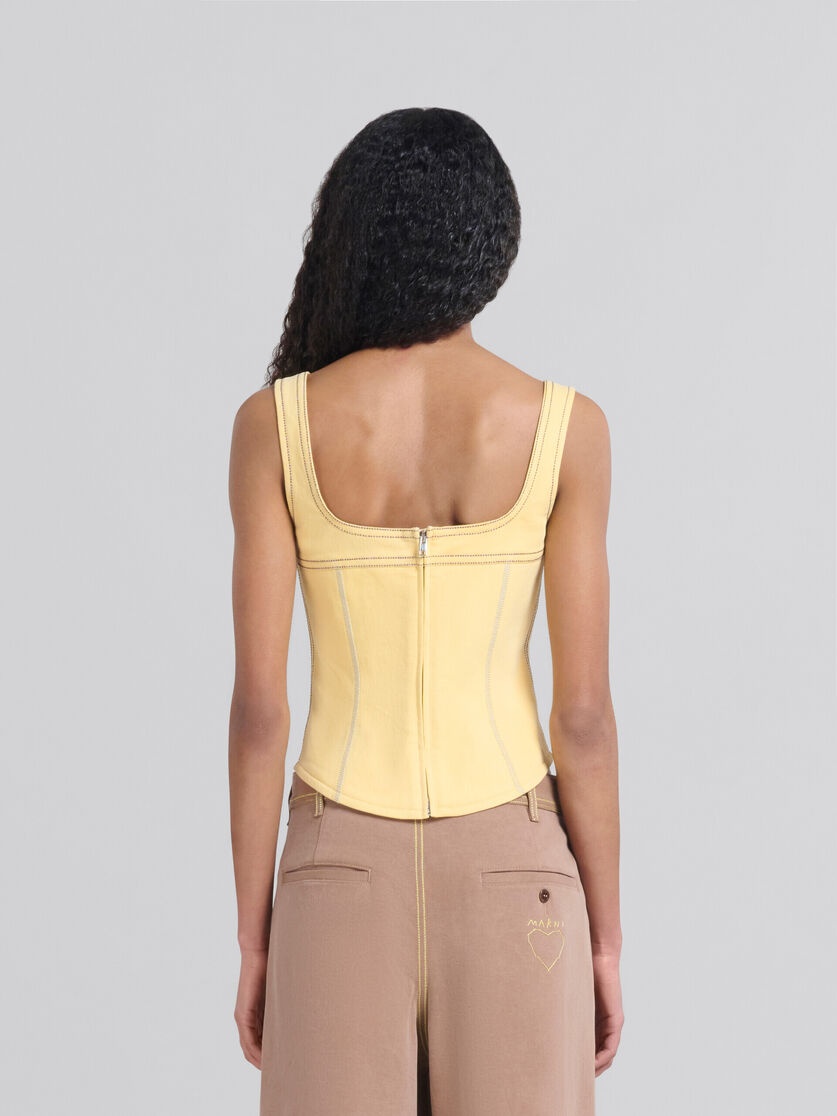 YELLOW ORGANIC DENIM CORSET TOP - 3