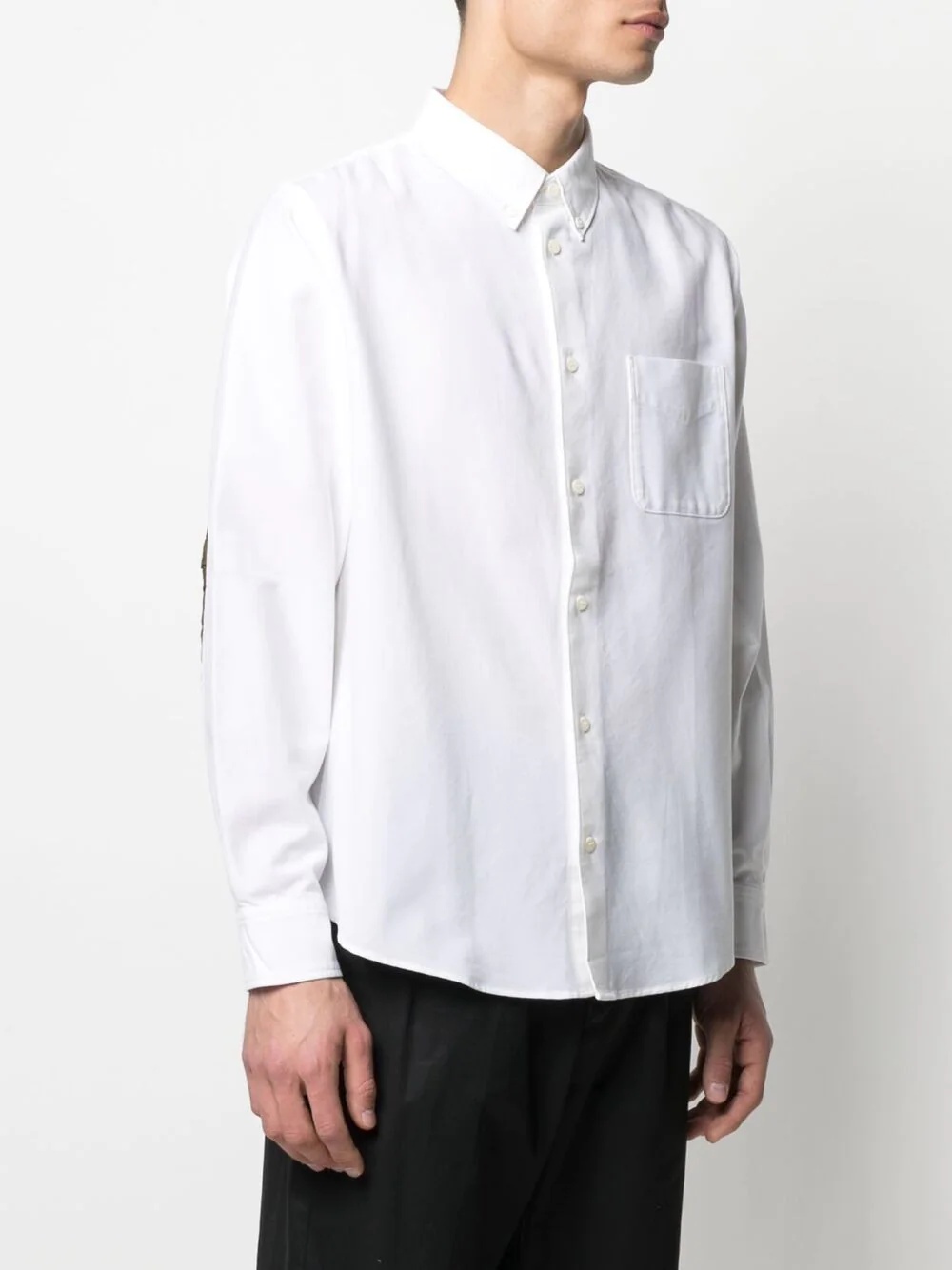 contrasting-panel detail shirt - 5