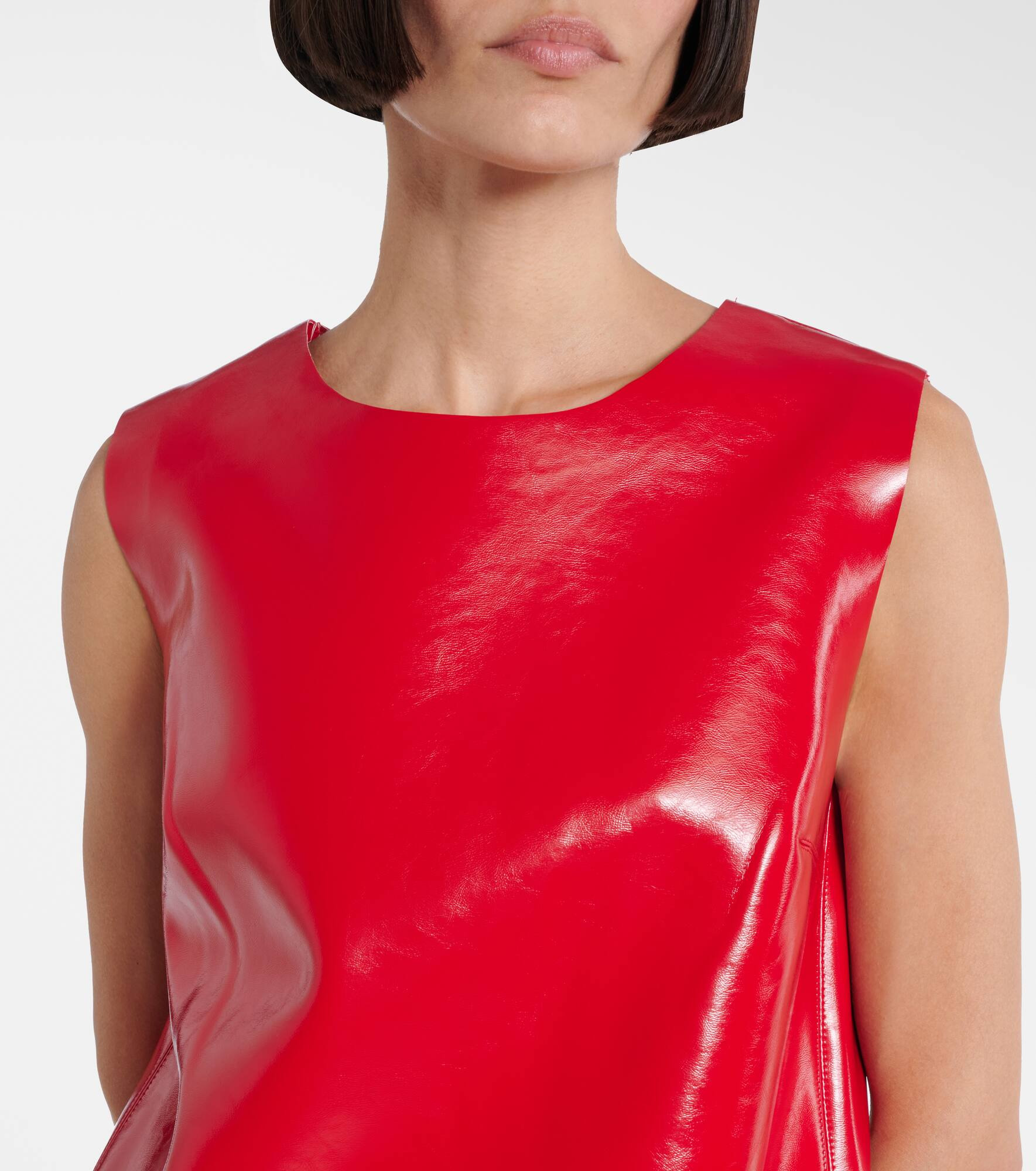 Faux patent leather minidress - 4