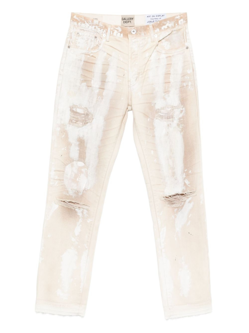 paint-splatter distressed jeans - 1