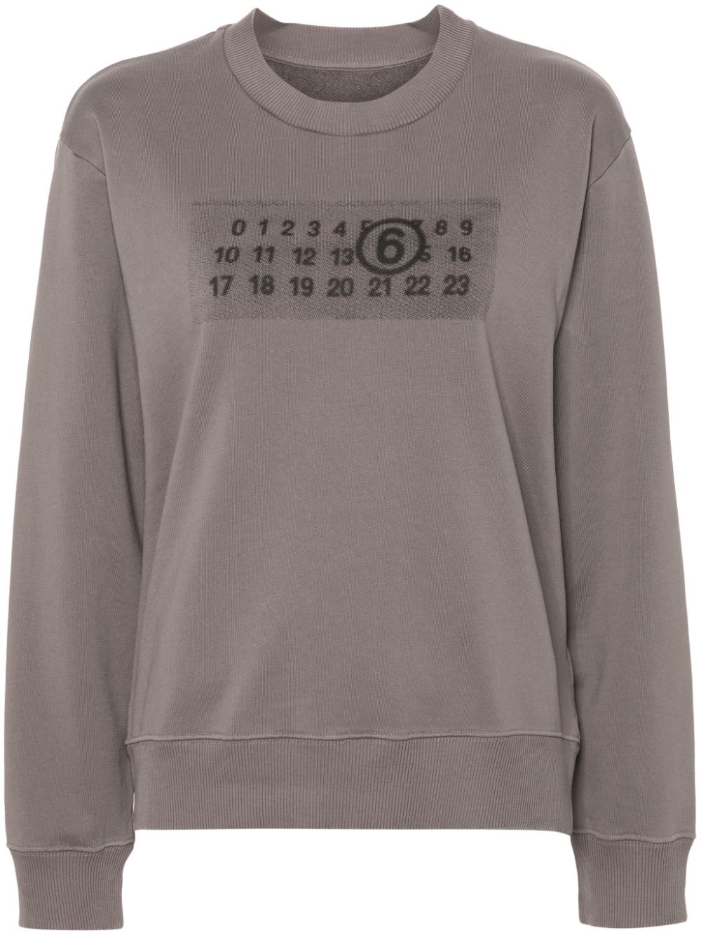 numbers-motif cotton sweatshirt - 1