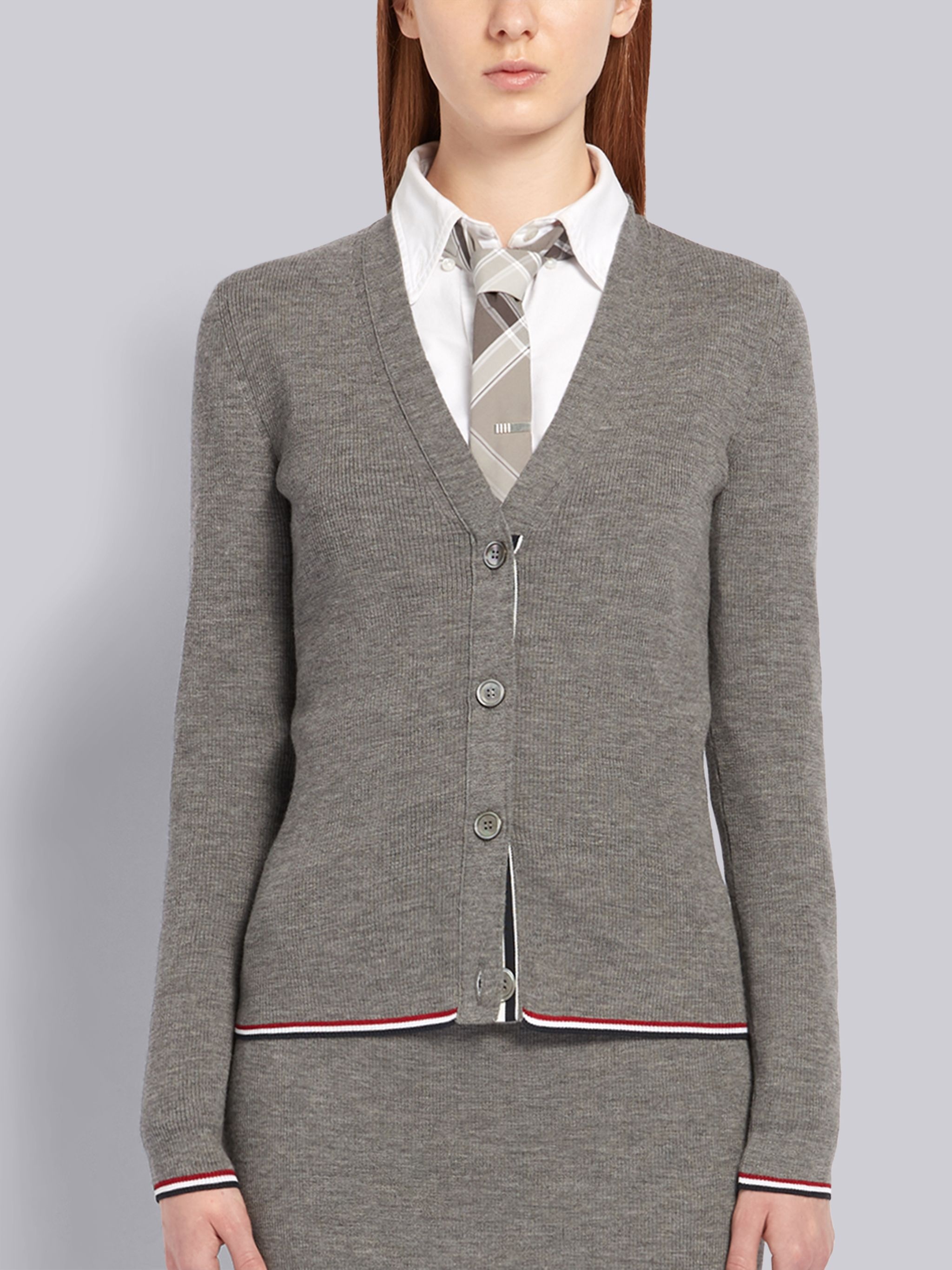 Merino Wool Grey Cardigan - 1