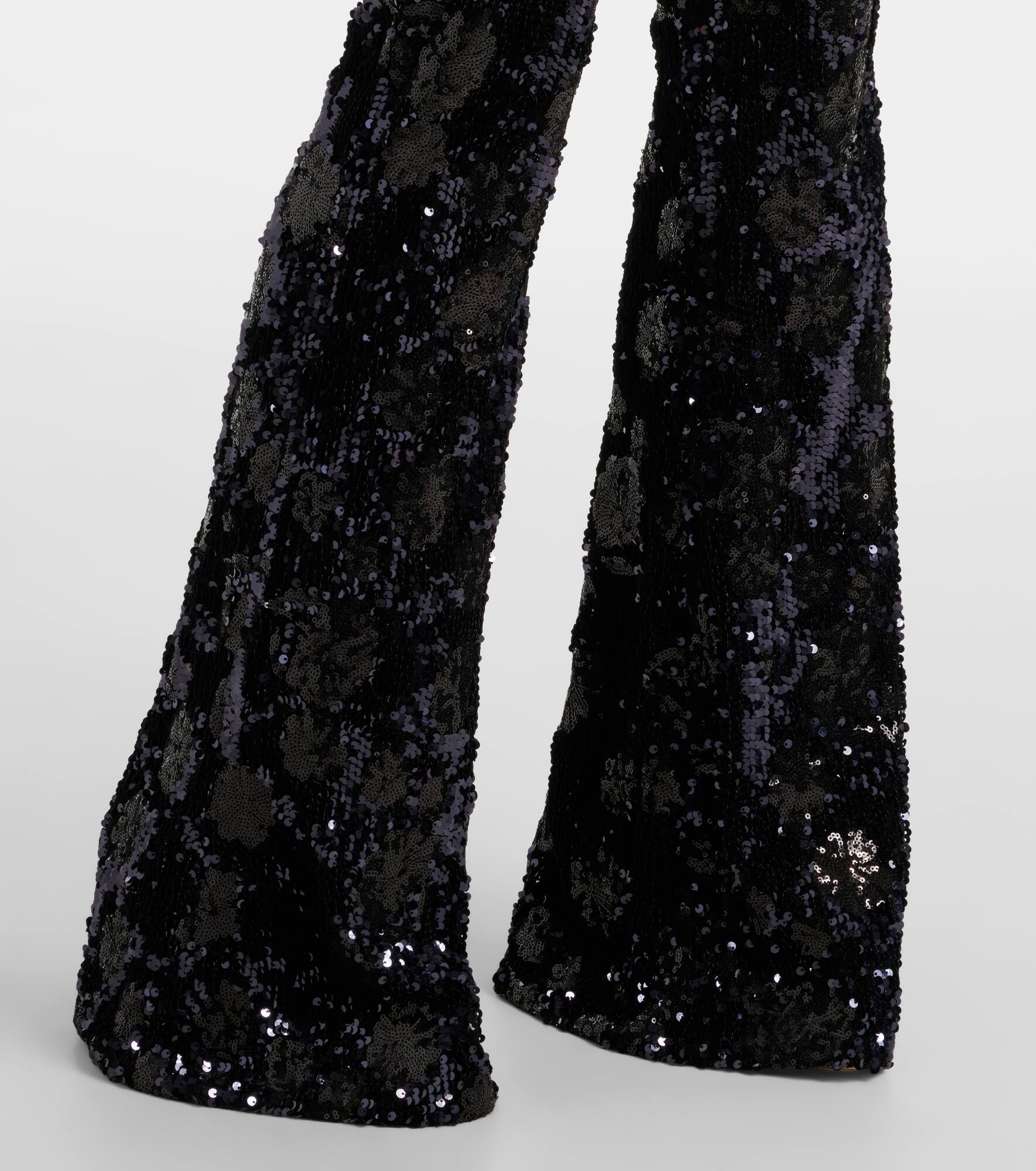 Sequin high-rise flare pants - 5