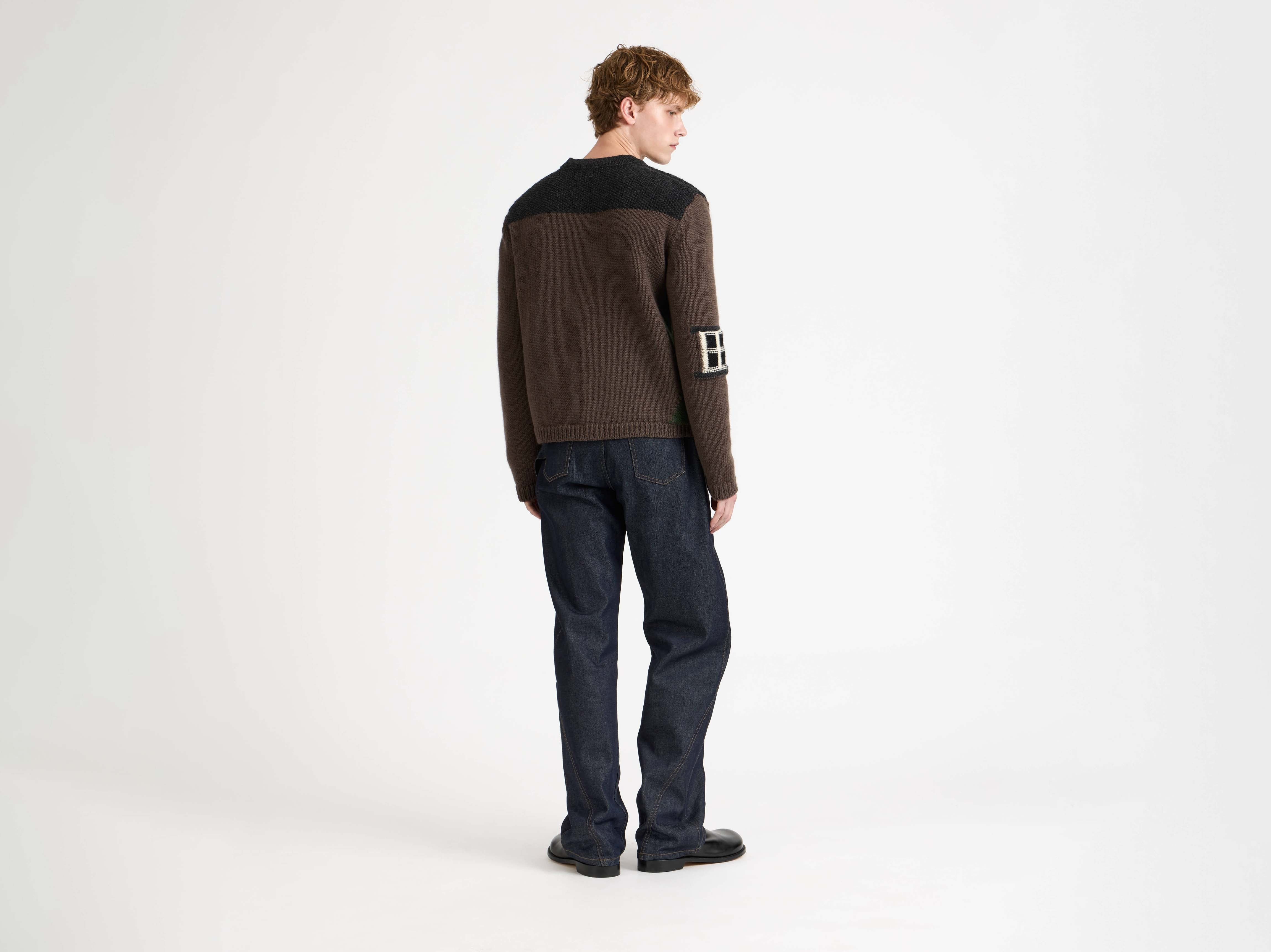 HOUSE POLO CARDIGAN IN CHESTNUT BROWN - 3