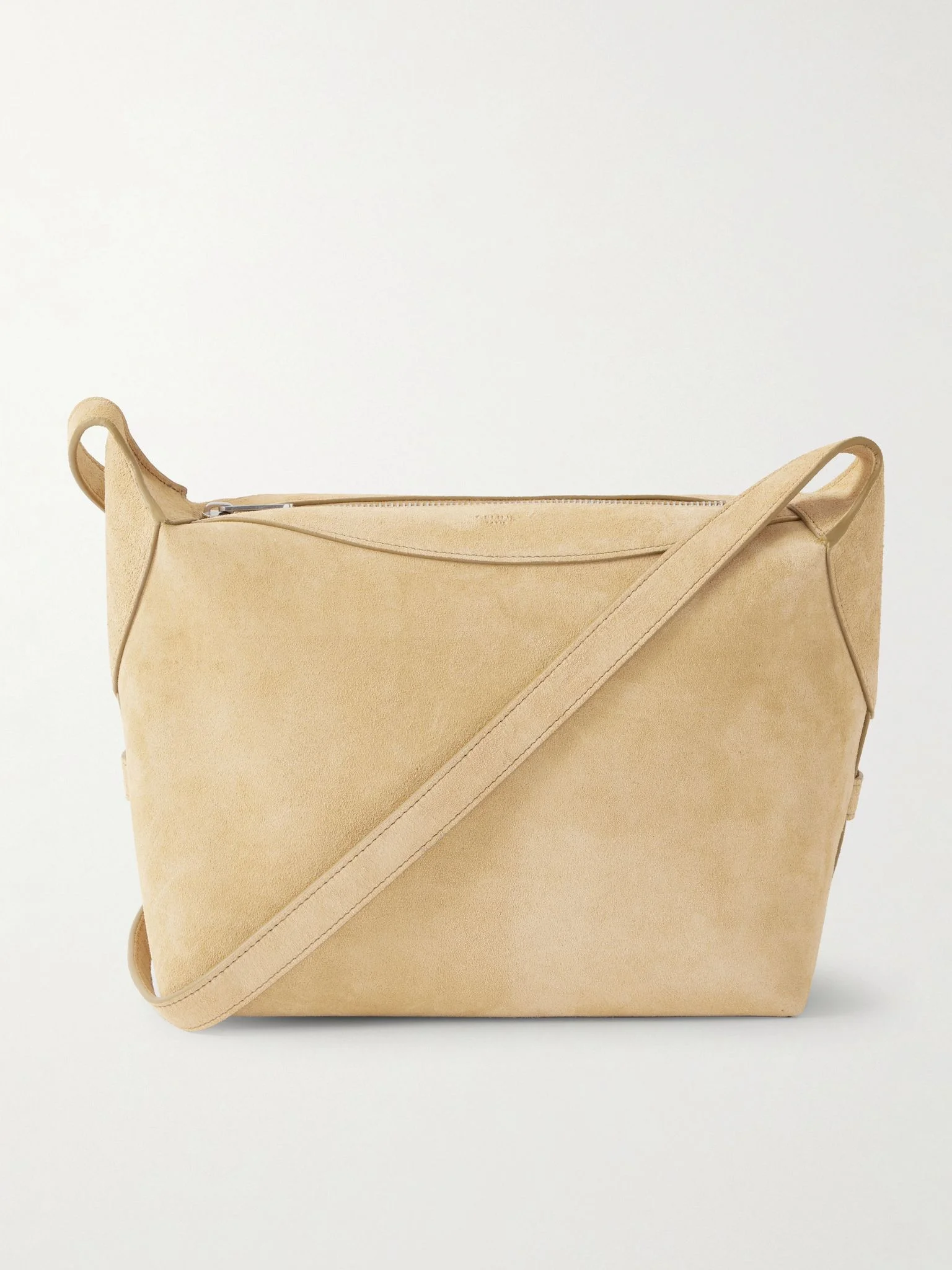 Harry Suede Messenger Bag Beige - 1