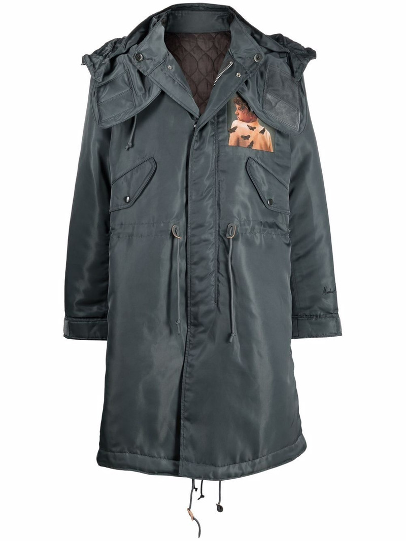 painterly-print hooded parka 1