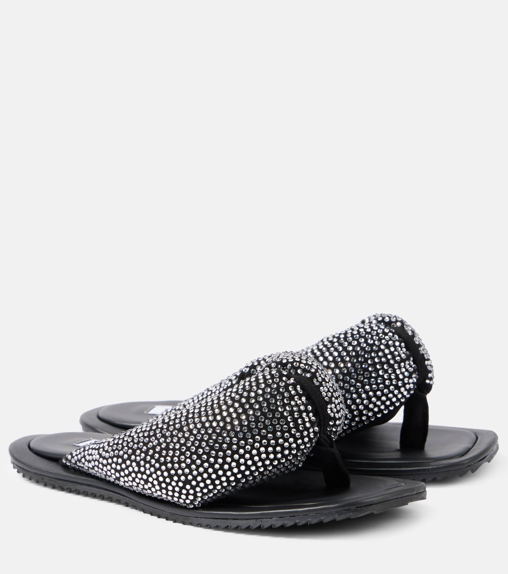 Indie embellished leather thong sandals - 1