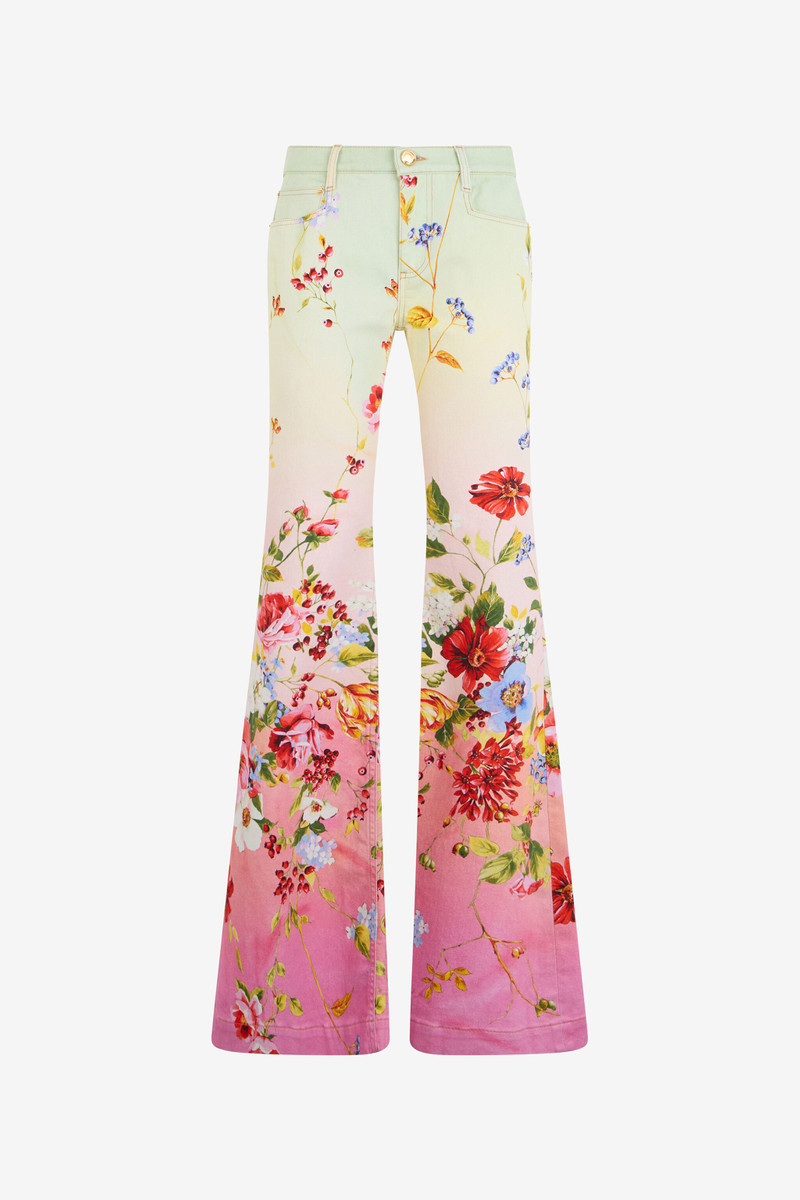 Miami Flowers Print Flare Pants 1