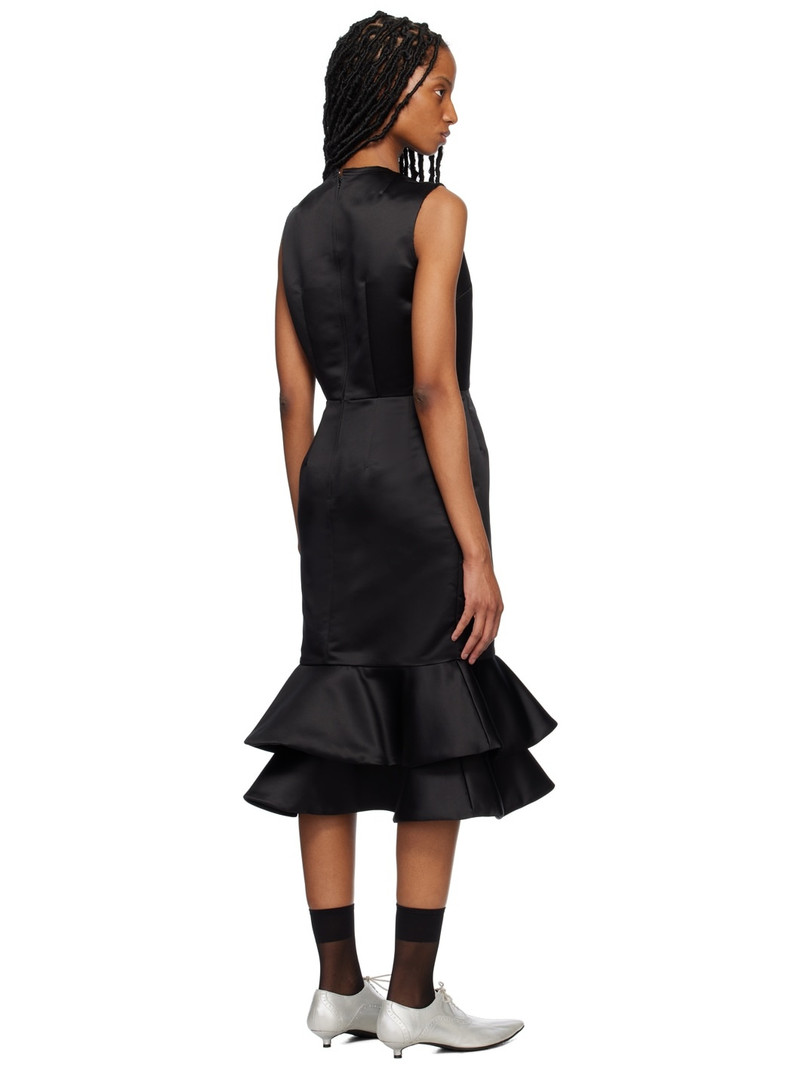 Black Peplum Midi Dress 3