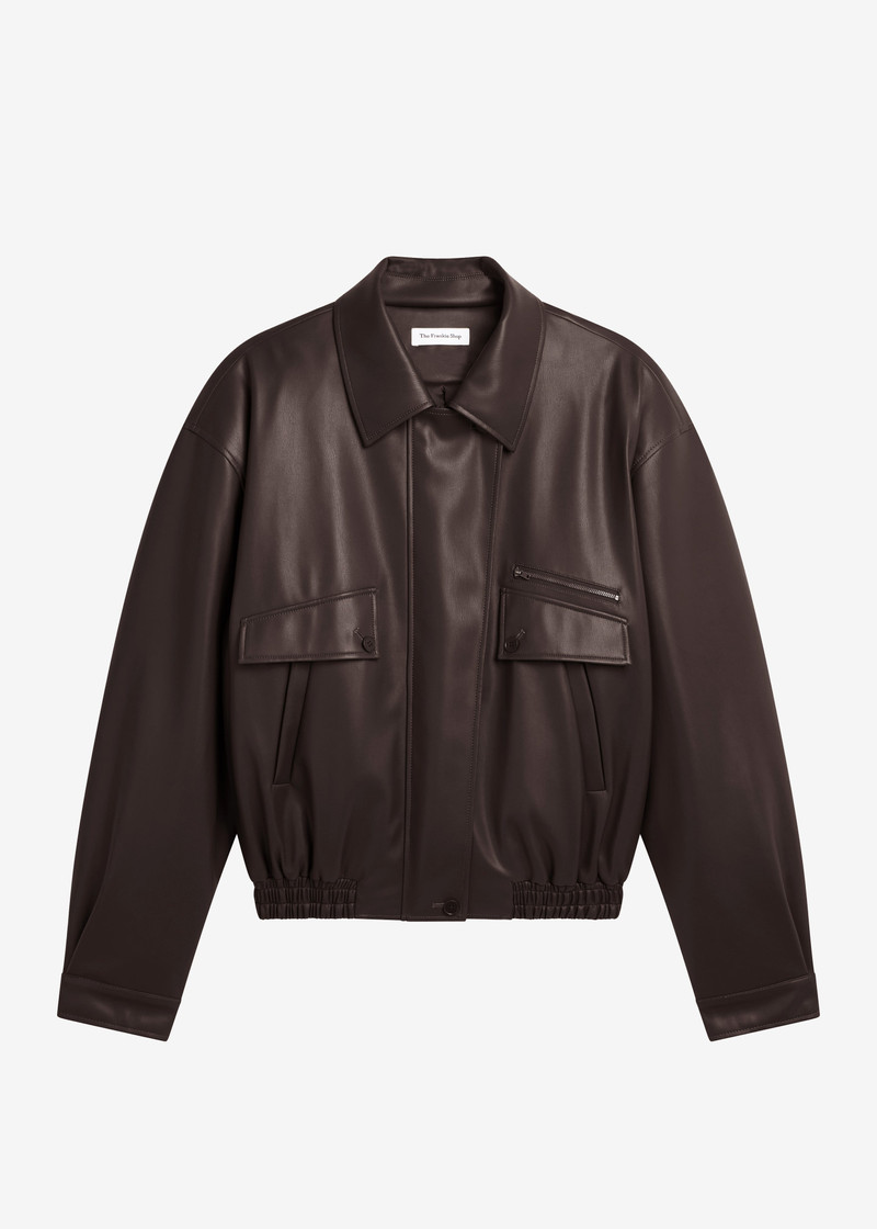 Belmont Faux Leather Jacket - Brown 12