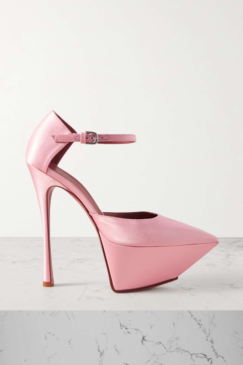 Angelica Plateau satin platform pumps - 1