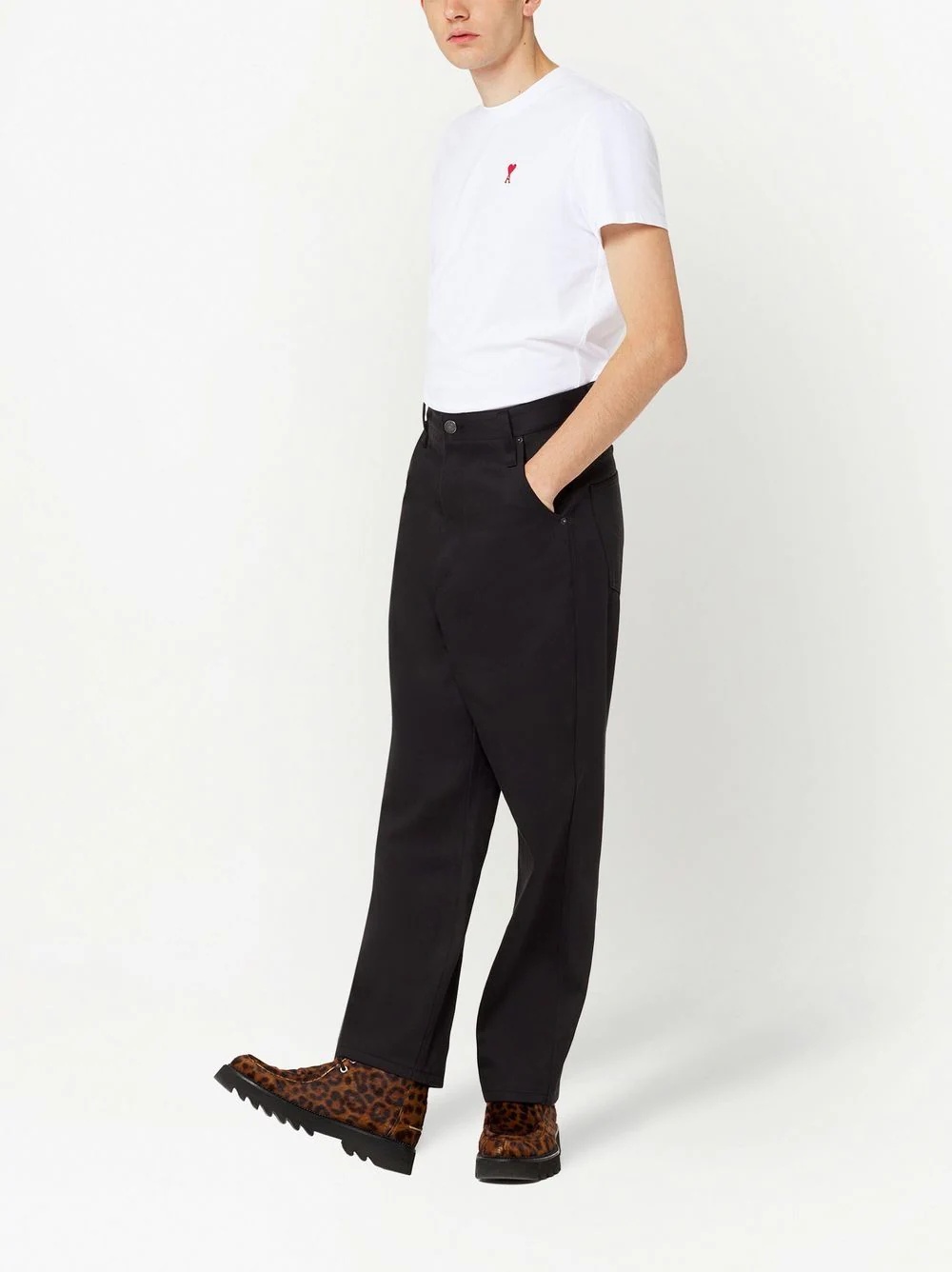 straight-leg cotton trousers - 2