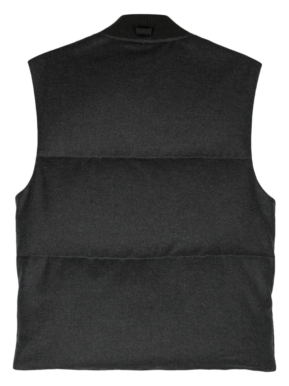 baseball-collar virgin wool gilet - 2