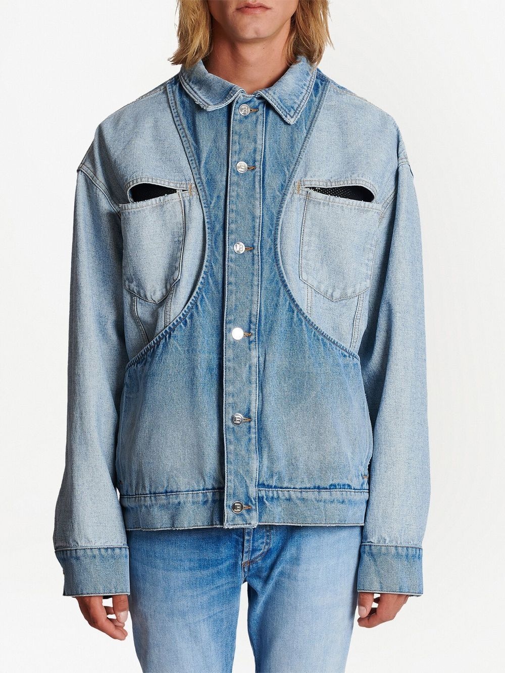 PANELLED-DESIGN DENIM JACKET - 4