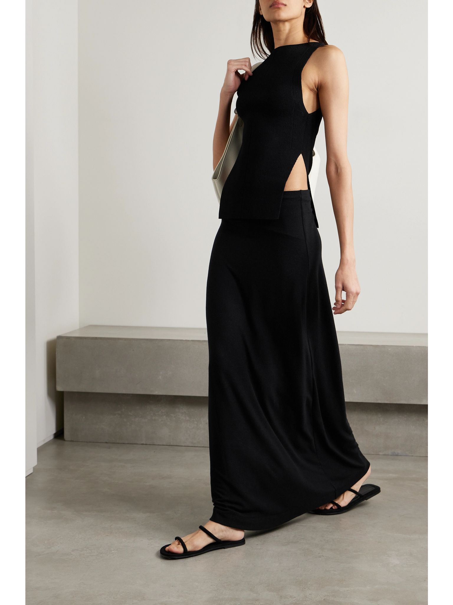 Lauren stretch-knit maxi skirt Black - 2