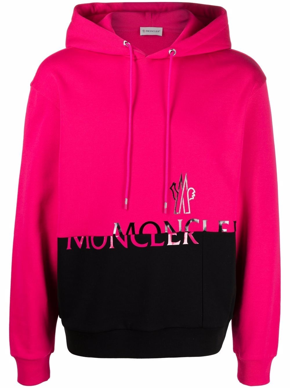 colour block logo-print hoodie - 1