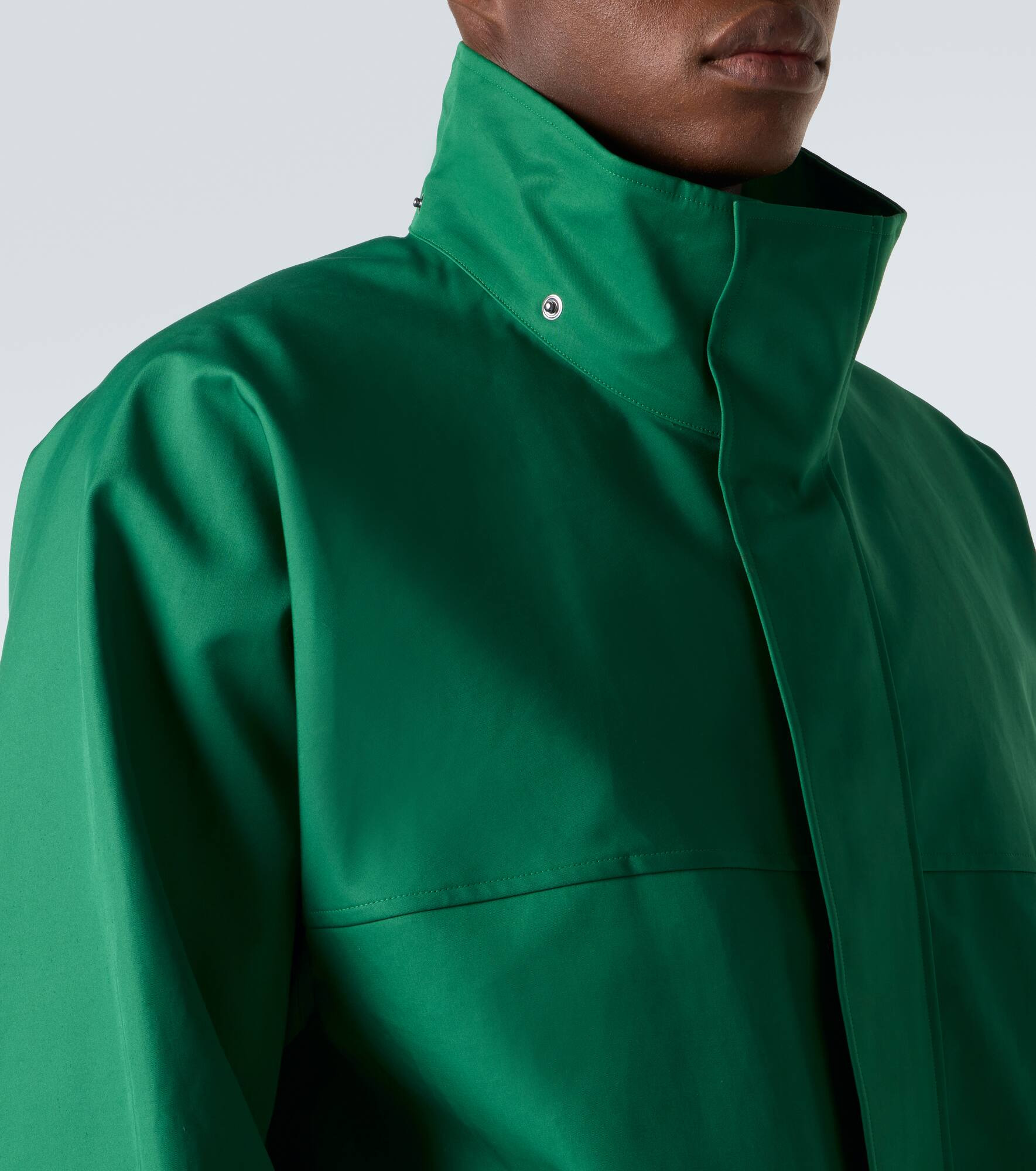 Hooded cotton gabardine jacket - 7