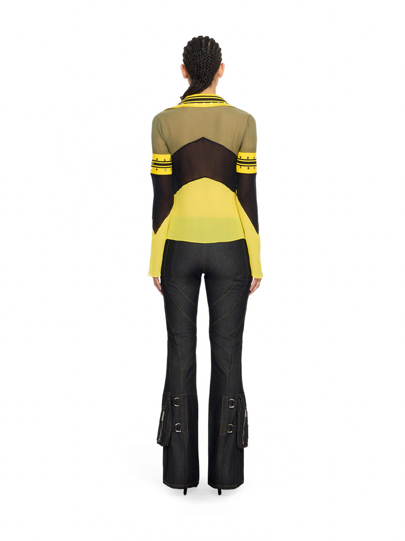 Geo Mirror Ribbed Color Block Shirt 4