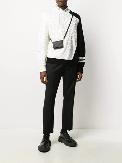 Neil Barrett contrast sleeve multi-knit jumper outlook