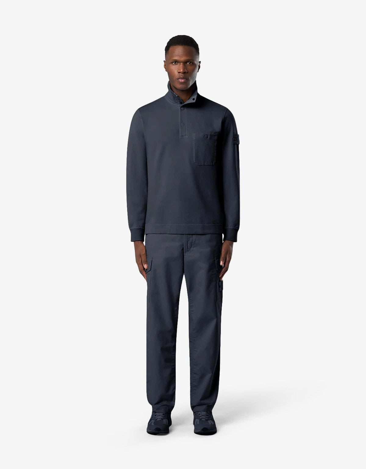 Stone Island Ghost Blue Half-Snap Sweatshirt - 2