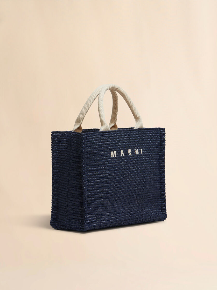 BLUE RAFFIA-EFFECT SMALL TOTE BAG - 5