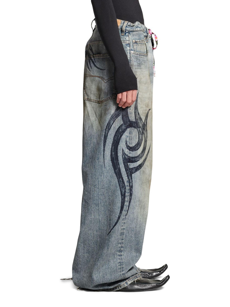 Y2k Stretched Knee Baggy Pants - Light Blue 5