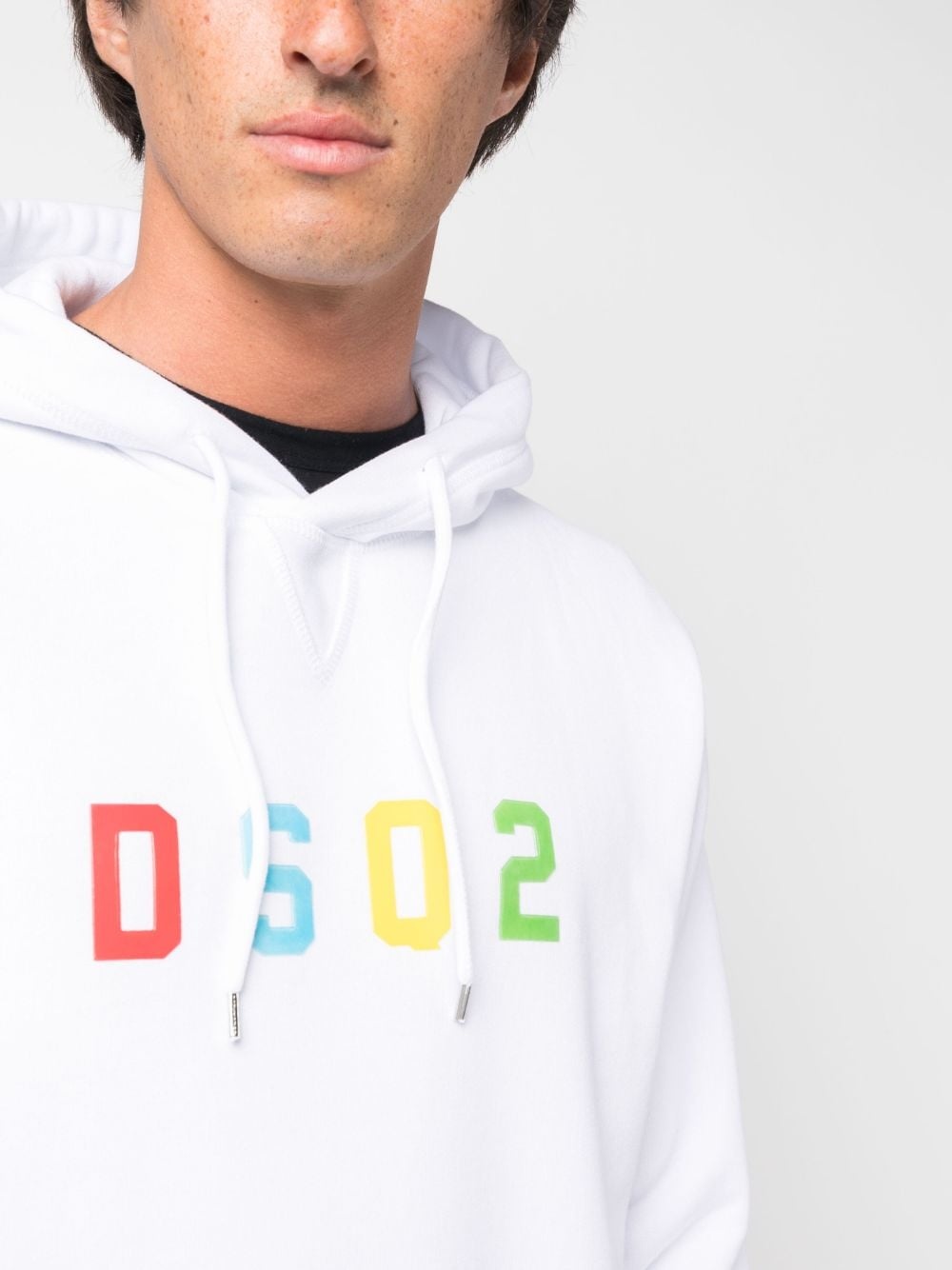 logo-print cotton hoodie - 5