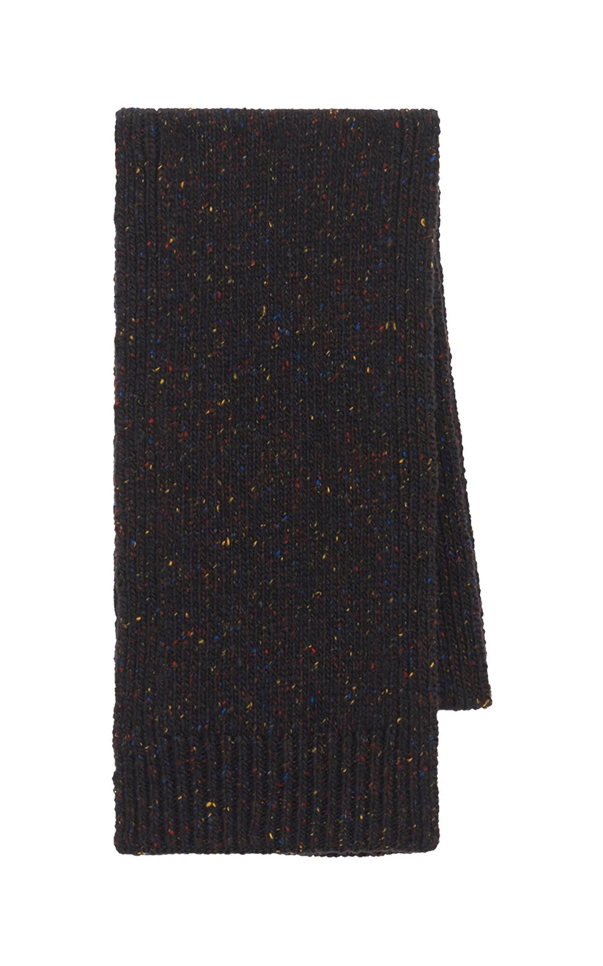 Fokestone Knit Scarf in Charcoal Multi Speckled Aran Cashmere - 1