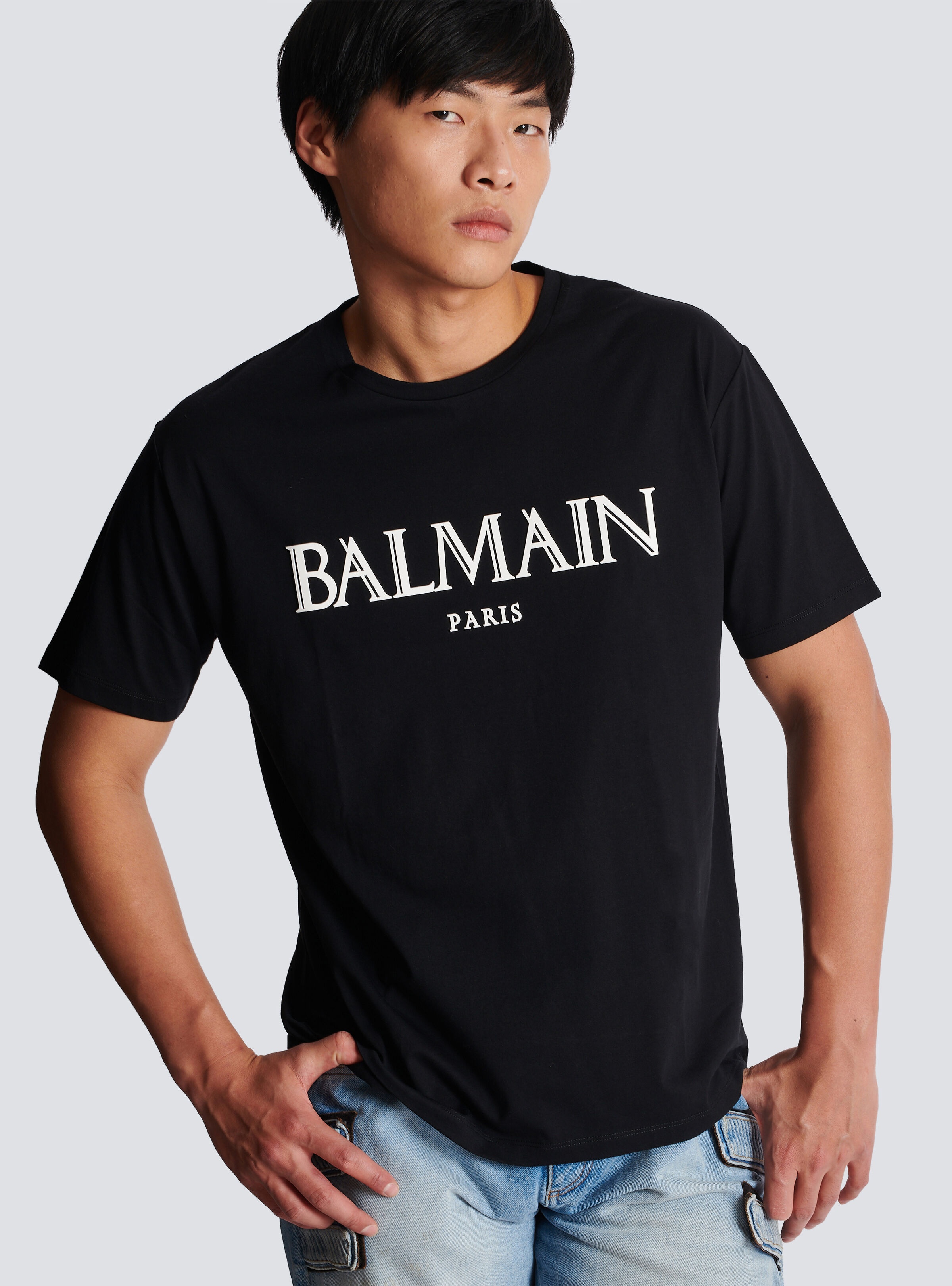 T-shirt with rubber Roman Balmain logo - 6