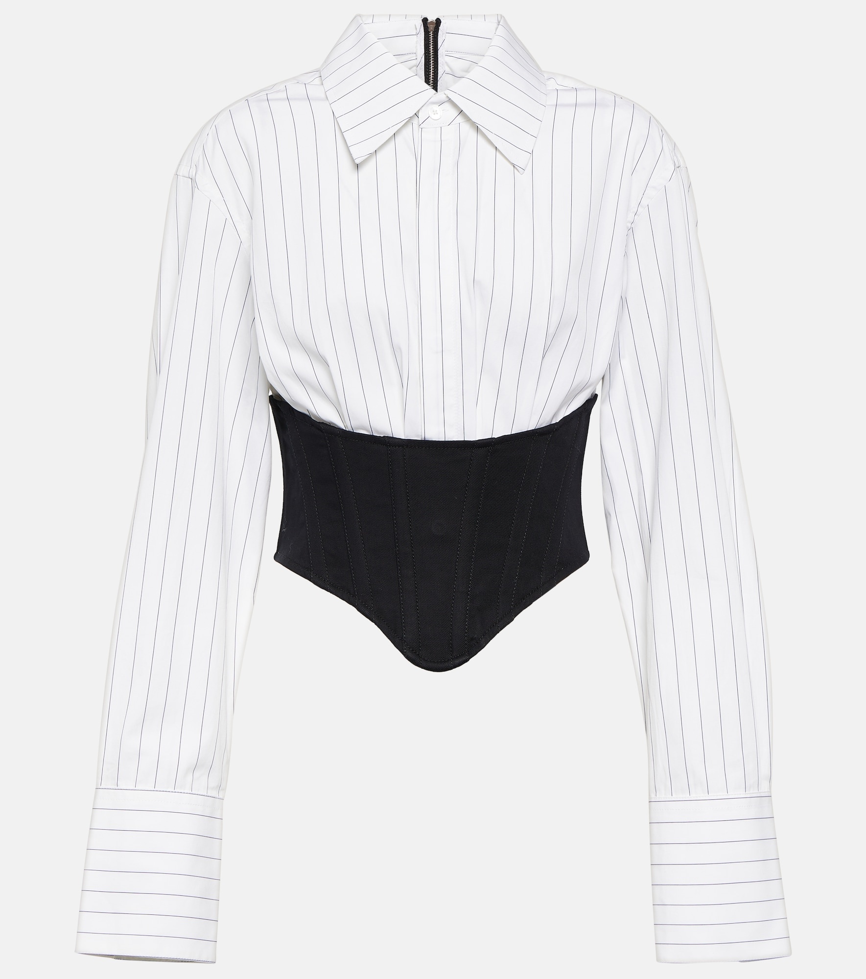 Corset striped cotton shirt - 1